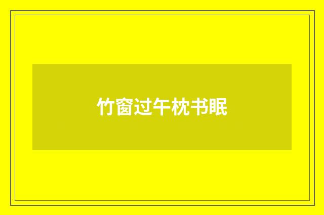 竹窗过午枕书眠