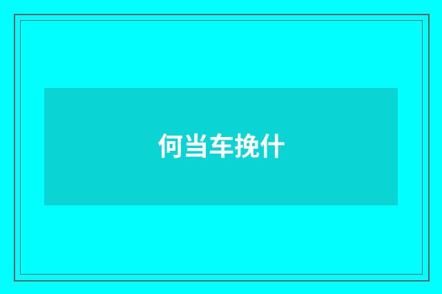 何当车挽什