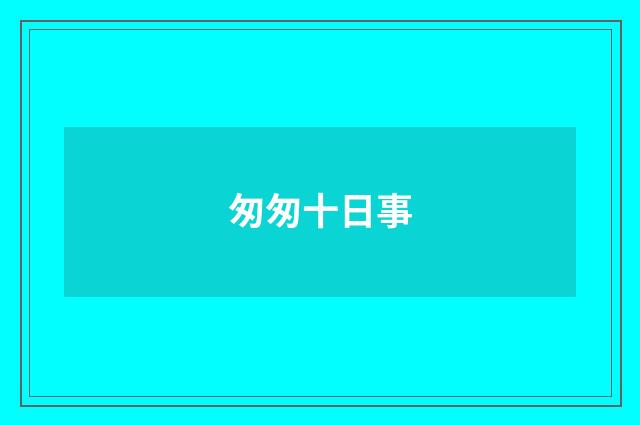 匆匆十日事