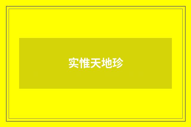 实惟天地珍