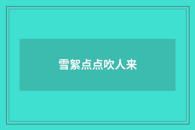 雪絮点点吹人来