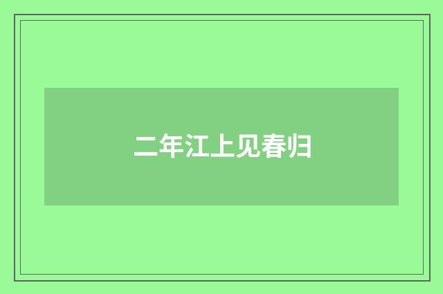 二年江上见春归
