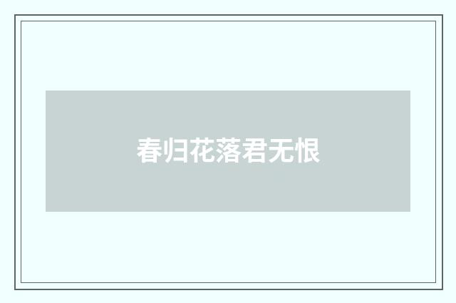 春归花落君无恨