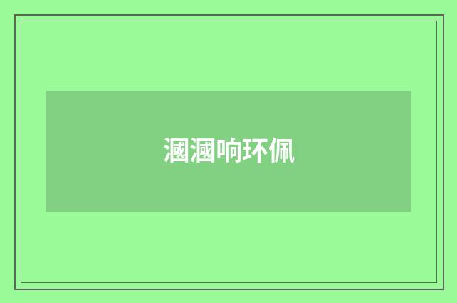 漍漍响环佩