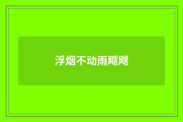 浮烟不动雨飕飕