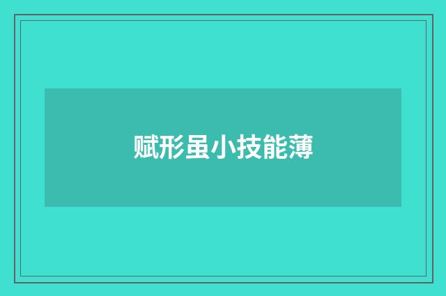 赋形虽小技能薄