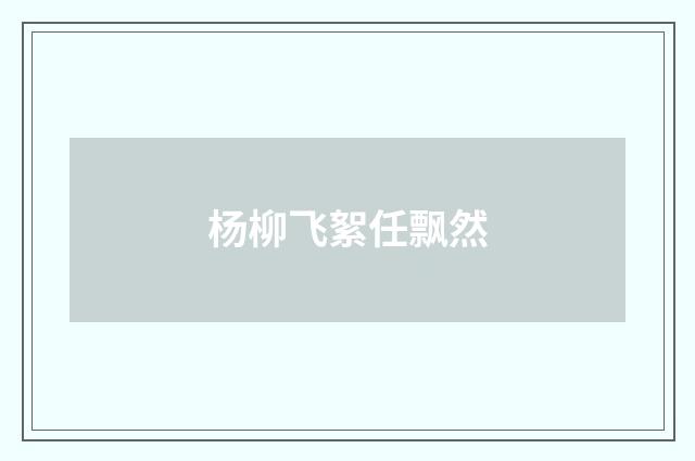 杨柳飞絮任飘然