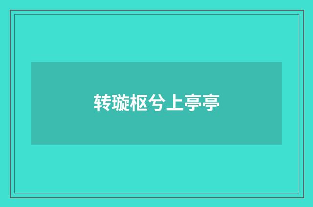 转璇枢兮上亭亭