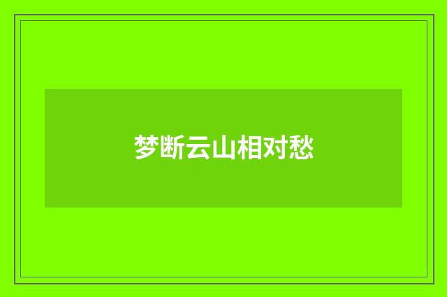 梦断云山相对愁