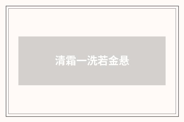 清霜一洗若金悬