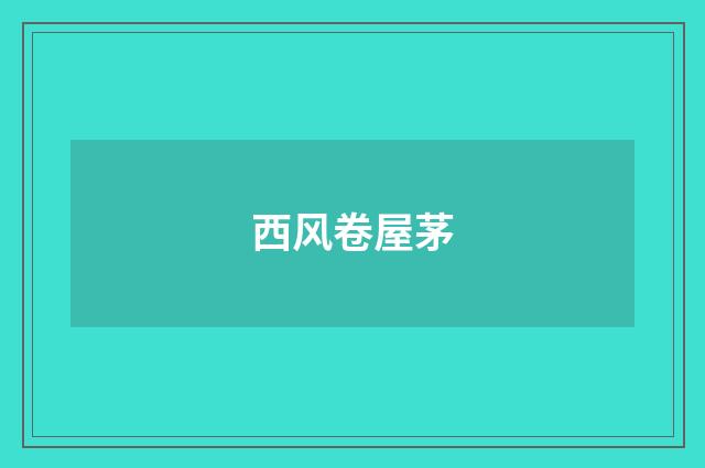 西风卷屋茅