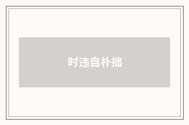 时违自朴拙