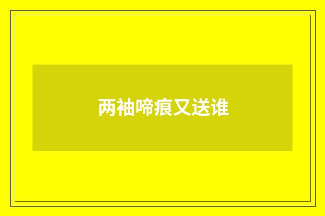两袖啼痕又送谁