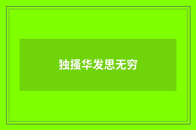 独搔华发思无穷
