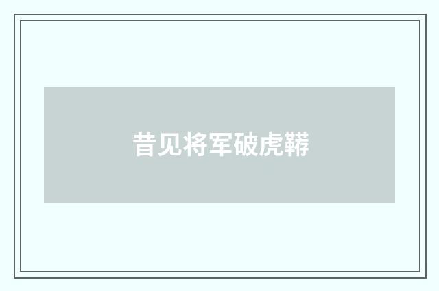 昔见将军破虎鞯