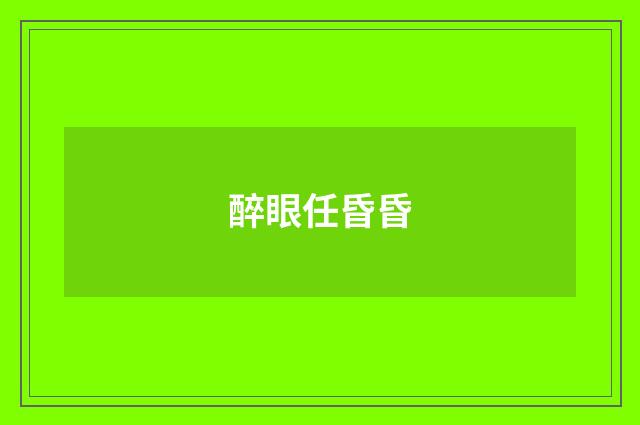 醉眼任昏昏