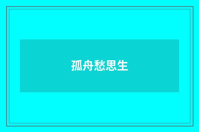 孤舟愁思生