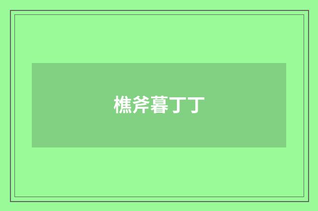 樵斧暮丁丁