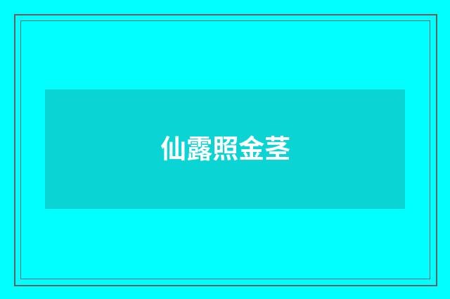 仙露照金茎