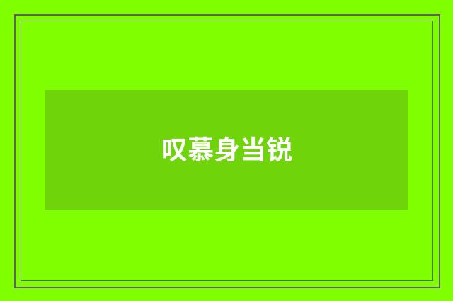 叹慕身当锐