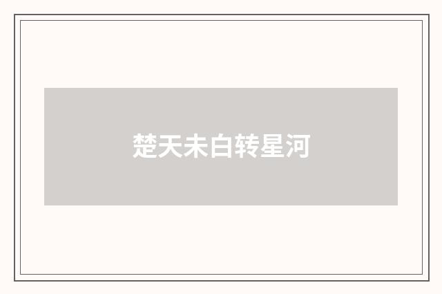 楚天未白转星河