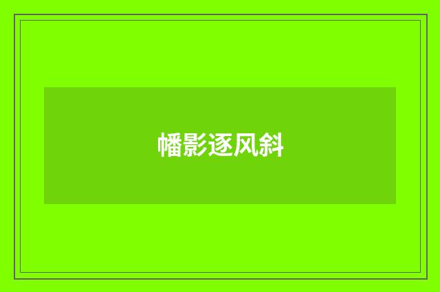幡影逐风斜