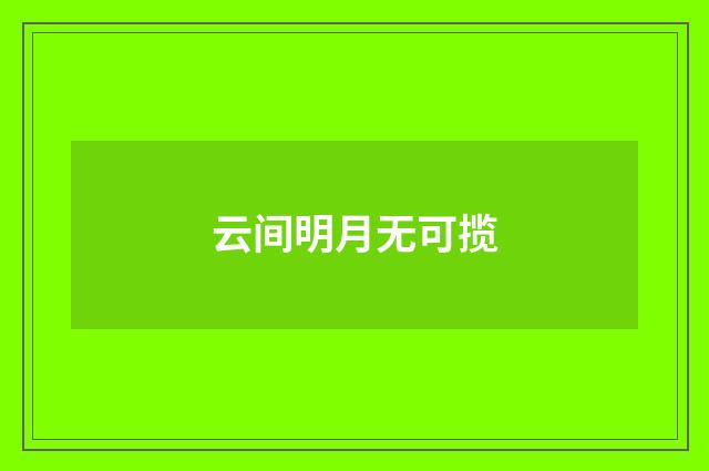 云间明月无可揽