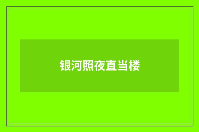 银河照夜直当楼