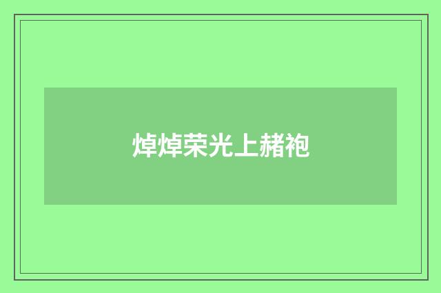 焯焯荣光上赭袍