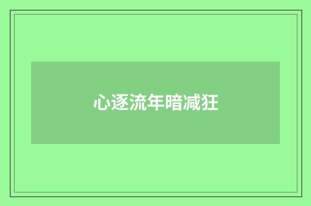 心逐流年暗减狂