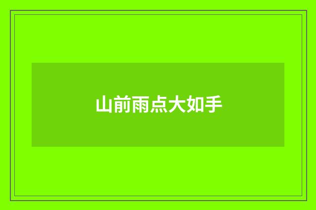 山前雨点大如手