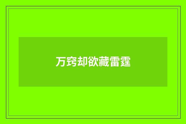 万窍却欲藏雷霆