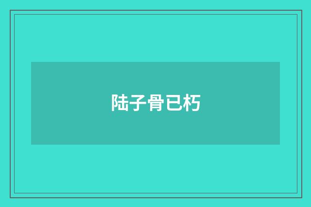 陆子骨已朽