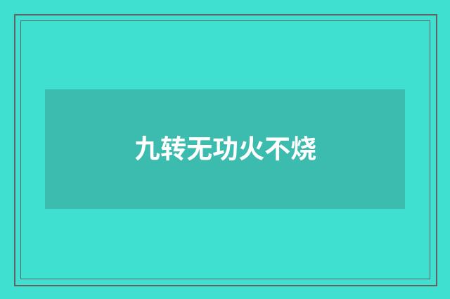 九转无功火不烧