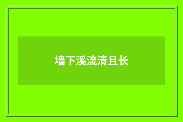 墙下溪流清且长