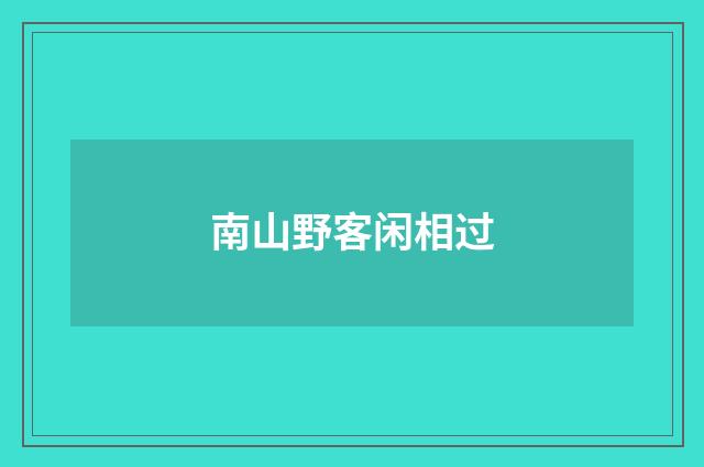 南山野客闲相过