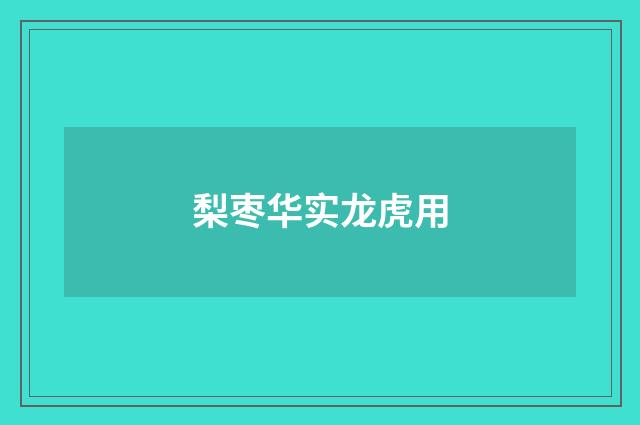 梨枣华实龙虎用