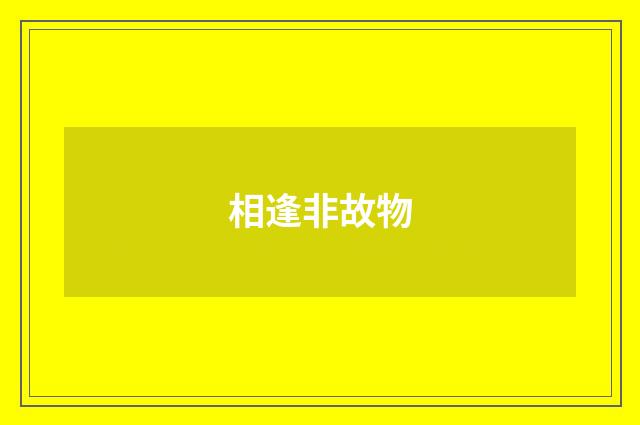 相逢非故物