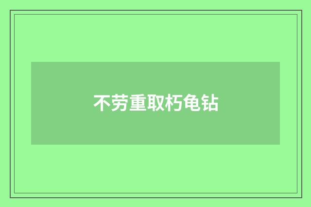 不劳重取朽龟钻