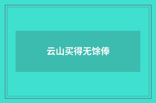 云山买得无馀俸