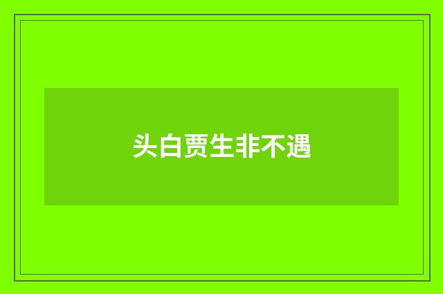 头白贾生非不遇