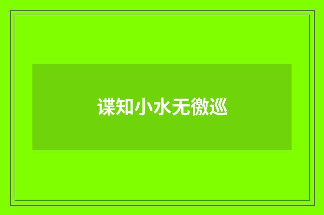 谍知小水无徼巡