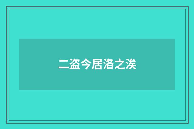 二盗今居洛之涘