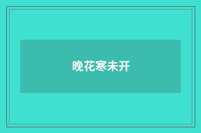 晚花寒未开