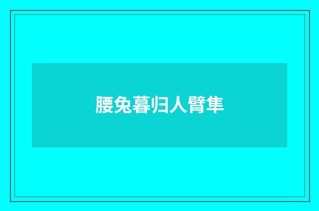 腰兔暮归人臂隼