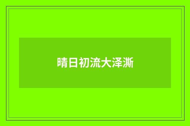 晴日初流大泽澌