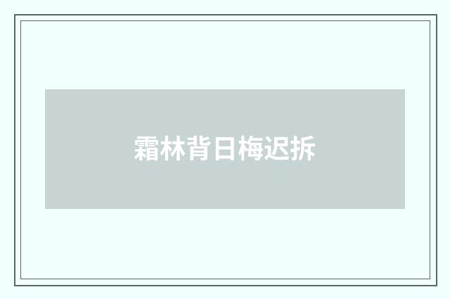 霜林背日梅迟拆