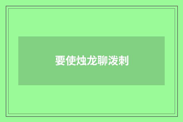 要使烛龙聊泼刺