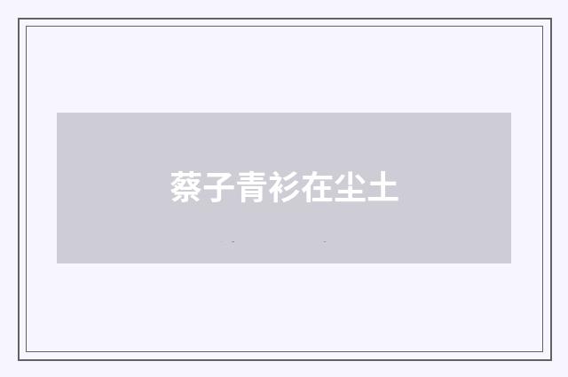 蔡子青衫在尘土