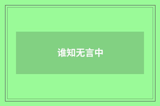 谁知无言中